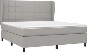 vidaXL Κρεβάτι Boxspring με Στρώμα Αν. Πράσινο 160x200εκ Υφασμάτινο