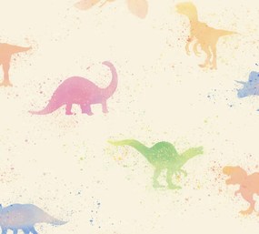 Παιδική Ταπετσαρία Τοίχου Πολύχρωμοι Δεινόσαυροι 381461 0,53cm x 10m