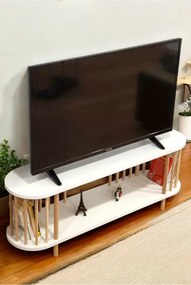 Έπιπλο Τηλεόρασης Λευκό LOGADRU 120x30x43