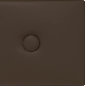 vidaXL Κεφαλάρι Τοίχου 12 pcs Καφέ 60 x 15 cm Τεχνητό Δέρμα