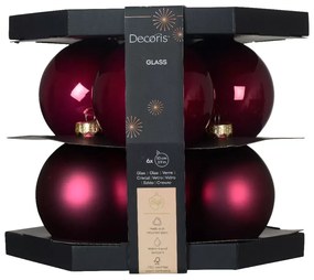 Beauty Home ΓΥΑΛΙΝΕΣ ΜΠΑΛΕΣ ΜΑΤΖΕΝΤΑ 10 CM ΣΕΤ 6 ΤΜΧ