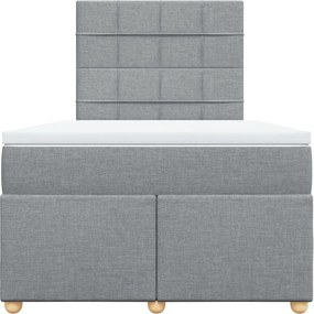vidaXL Κρεβάτι Boxspring με Στρώμα Ανοιχτό Γκρι 120x190 εκ. Υφασμάτινο