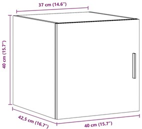 Ντουλάπι Τοίχου Μαύρο 40 x 42,5 x 40 εκ. Επεξεργασμένο Ξύλο