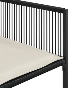 vidaXL Σετ Τραπεζαρίας Κήπου 9 τεμ Μαύρο από Συνθ. Ρατάν με Μαξιλάρια