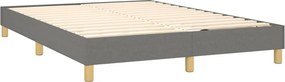 vidaXL Κρεβάτι Boxspring με Στρώμα Σκούρο Γκρι 140x200 εκ Υφασμάτινο