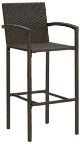 vidaXL Σκαμπό Μπαρ 4 τεμ. Καφέ από Συνθετικό Ρατάν