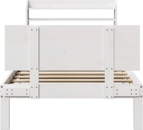 vidaXL Πλαίσιο Κρεβατιού Κεφαλάρι Λευκό 75x190εκ. Μασίφ Πεύκο