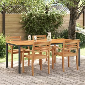 vidaXL Υπαίθρια Τραπέζια Φυσικό και μαύρο 200 x 90 x 75 cm