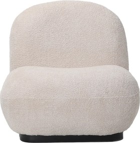 Πολυθρόνα Rosalie pakoworld μπουκλέ ύφασμα σε μπεζ απόχρωση με μαύρη βάση 85x82x77εκ