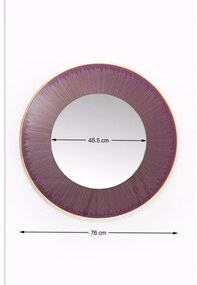 Καθρέφτης Τοίχου Στρογγυλός Revival Μώβ Ø76εκ. 76x44682x76εκ - Χρυσό