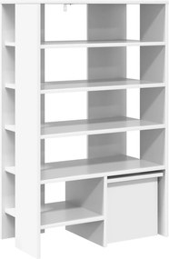 vidaXL Ντουλάπα Παπουτσιών με ράφι 2 pcs Λευκό Επεξεργασμένο ξύλο