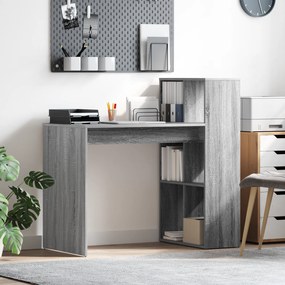 vidaXL Γραφείο Γραφής Γκρι Sonoma Επεξεργασμένο ξύλο, laminate Μεσαίο
