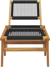 vidaXL Καρέκλα Κήπου με Υποπόδιο από Μασίφ Ξύλο Teak και Πολυεστέρα