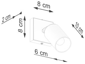 Φωτιστικό τοίχου WINX μαύρο/χαλκού,ατσάλι,1xmax 10W LED