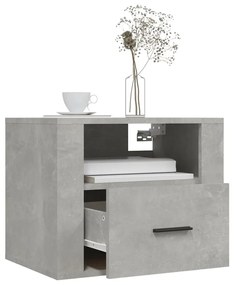 vidaXL Κομοδίνο Επιτοίχιο Γκρι Σκυροδέματος 50x36x40 εκ.