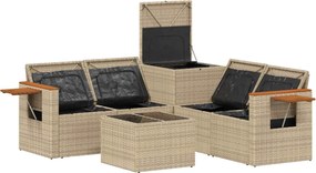 vidaXL Σετ Καναπέ 6 τμχ. Μπεζ και Κρέμ 55 x 55 x 37 εκ