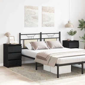 vidaXL Κομοδίνο 2 τμχ. Μαύρη Οξυά 40 x 35 x 62,5 εκ.