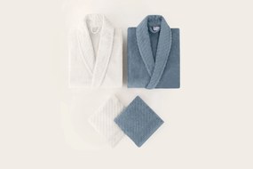 Family Bathrobe Set (4 Pieces) 1061A-047-1 Blue
White