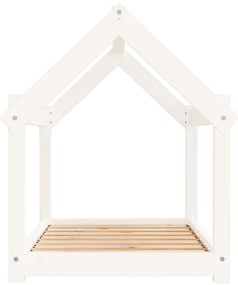 vidaXL Κρεβάτι Σκύλου Λευκό 81 x 60 x 70 εκ. από Μασίφ Ξύλο Πεύκου