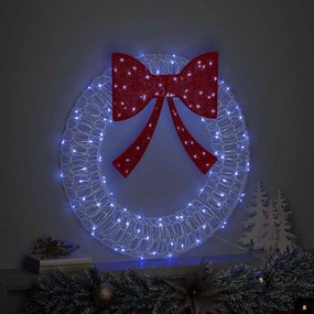vidaXL Στεφάνι με 60 LED Μπλε 76 x 76 x 8,5 εκ Ακρυλικό