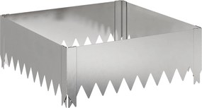 vidaXL Περίγραμμα γκαζόν 4 τμχ. 60 x 60 x 20 εκ Ατσάλι Ασημί