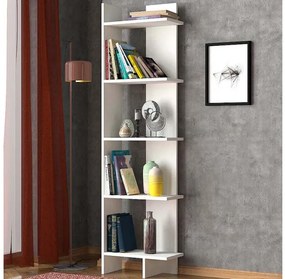 Βιβλιοθήκη μελαμίνης Perla Megapap λευκό 48x22x170εκ. GP042-0103,1-GP042-0103,1-Λευκό GP042-0103,1