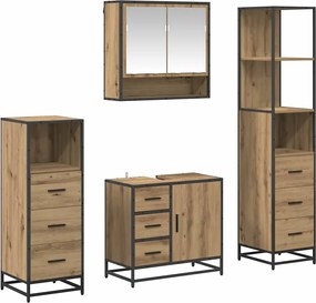 vidaXL Σετ Επίπλων Μπάνιου 4 pcs Artisan Oak Επεξεργασμένο ξύλο