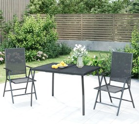 vidaXL Τραπέζι Κήπου Ανθρακί με Πλέγμα 110 x 80 x 72 εκ. Ατσάλινο