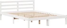 vidaXL Σκελετός Κρεβ. Χωρίς Στρώμα Λευκό 160x200 εκ Μασίφ Πεύκο