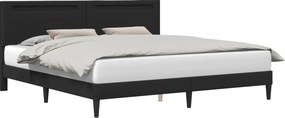 vidaXL Σκελετός Κρεβατιού Μαύρο 180 x 200 cm Τεχνητό Δέρμα
