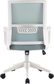 BF2965 Πολυθρόνα Γραφείου Ύφασμα Γκρι-Μπλε Mesh, Βάση PP Άσπρο   1τμχ