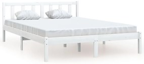 vidaXL Πλαίσιο Κρεβατιού Λευκό 120x190 εκ Μασίφ Πεύκο Small Double