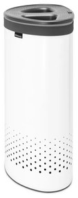 Καλάθι πλυσίματος Brabantia Selector 1003787, 55 l, 2 διαμερίσματα, οπές εξαερισμού, πλήρωση χωρίς άνοιγμα, Λευκό