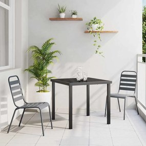 vidaXL Σέτ φαγητού για κήπο 3 pcs Σκούρο γκρι Ατσάλι