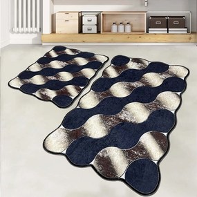 Πατάκια Μπάνιου Circle 359CHL2565 (Σετ 2τμχ) Black-Gold L'essentiel Maison 60x100cm Πολυέστερ