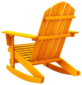 Καρέκλα Κήπου Adirondack Κουνιστή Πορτοκαλί Μασίφ Ξύλο Ελάτης - Πορτοκαλί