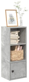 Βιβλιοθήκη Γκρι Σκυροδέματος 31x24x77 εκ. Επεξεργ. Ξύλο