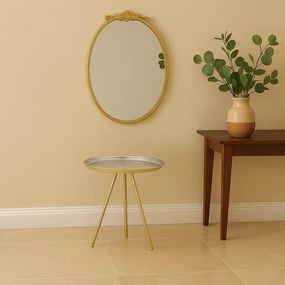 Βοηθητικό τραπέζι Jacksie Inart χρυσό μέταλλο Φ51x54εκ 51x51x62.5 εκ.