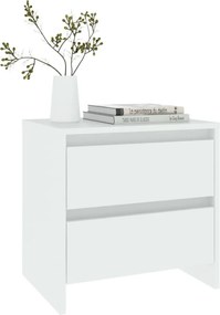 vidaXL Κομοδίνα 2 τεμ. Λευκά 45 x 34,5 x 44,5 εκ. από Επεξ. Ξύλο