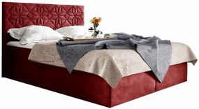 Επενδυμένο κρεβάτι Box 1-Kokkino-140 x 200