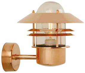 Φωτιστικό Τοίχου Blokhus Up 25011030 25x23cm 1xE27 60W IP54 Copper Nordlux Χαλκός,Γυαλί