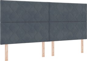vidaXL Κρεβάτι box spring με στρώμα Σκούρο Γκρι 200 x 200 cm Βελούδο