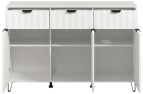 Κομότα - Μπουφές Brest 3K3F Λευκό - Λευκό Ματ 138x40x90 εκ. 138x40x90 εκ.