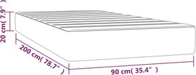 vidaXL Στρώμα με Pocket Springs Μεσαίας Σκληρότητας Ανοιχτό Γκρι 90x200x20 εκ. Υφασμάτινο