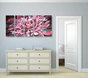 Εικόνα 5 τμημάτων μαγικό ροζ λουλούδι - 100x50