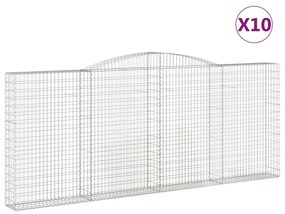 vidaXL Συρματοκιβώτια Τοξωτά 10 τεμ. 400x30x160/180 εκ. Γαλβαν. Ατσάλι