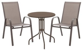 Intrahome Τραπεζαρία Vergo-Calan Intrahome σετ 3τεμ καφέ μέταλλο Φ60x70εκ | SKU: INTRAPA-241111258