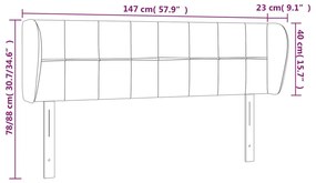 Κεφαλάρι με Πτερύγια Σκούρο Μπλε 147x23x78/88 εκ. Βελούδινο 3117196