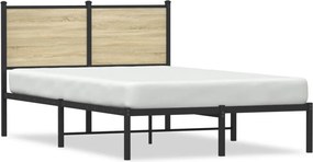 vidaXL Σκελετός Κρεβ. Χωρίς Στρώμα Sonoma Δρυς 120x200 εκ. Μεταλλικό