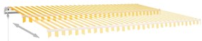 vidaXL Τέντα Αυτόματη με LED & Αισθ. Ανέμου Κίτρινο/Λευκό 500x350 εκ.